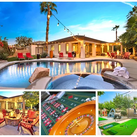 New Luxury All-Inclusive Estate - Walk To Coachella, Stagecoach Festivals, Heated Pool, Spa, Games